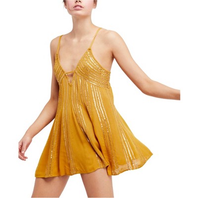 Free People Womens Here She Is Slip Shift Dress