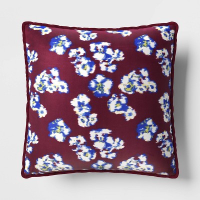 Square Floral Pillow Berry - Threshold™