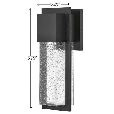 Alex Black Dimmable Outdoor Wall Lantern with Clear Seedy Glass