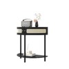 GlasFlength Console Tables Half Moon Entry Table, Entryway Table with Two Doors and Brass Knobs, Side Table, Black, 31.5"*15.75"*32.28" - 2 of 4