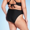 Women's Cheeky High Waist High Leg Bikini Bottom - Wild Fable™ Black - 2 of 3