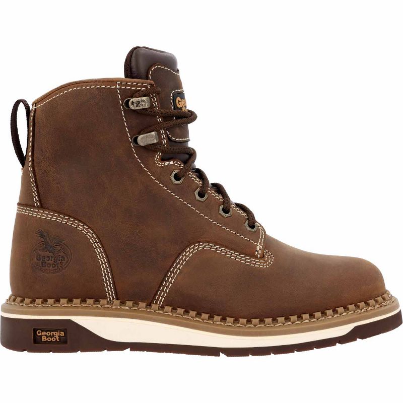 Georgia Boot AMP LT Wedge Women's Work Boot, Brown, Size 7(M)