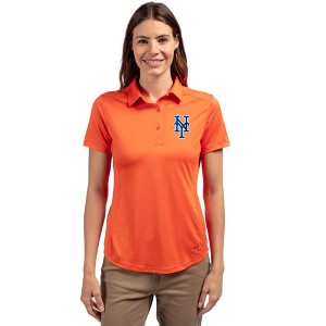 New York Mets Cutter & Buck Prospect Eco Textured Stretch Recycled Womens Short Sleeve Polo - 1 of 1