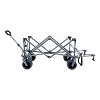 INFURNIC Wheelbarrows And Lawn Carts Extra Long Collapsible Wagon, Collapsible Folding Wagon, Foldable Beach Wagon, Black, 49.02"*22.05"*35.04" - 2 of 4
