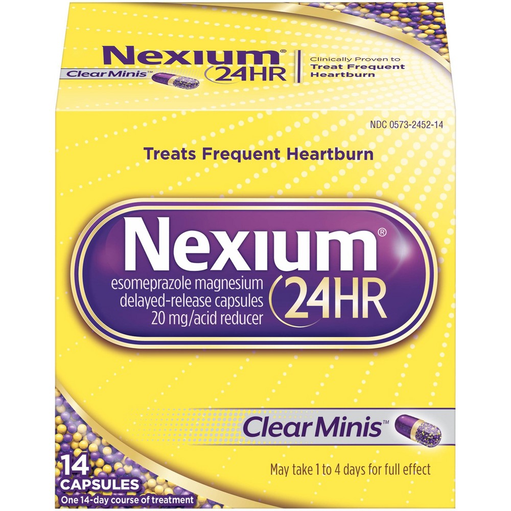 Nexium Clear Minis 24 Hour Delayed Release Heartburn Medicine Capsules  14 Ct