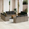 vidaXL Patio Sofa Set with Cushions Outdoor Furniture 13 Piece Poly Rattan - Gray - 2 of 4