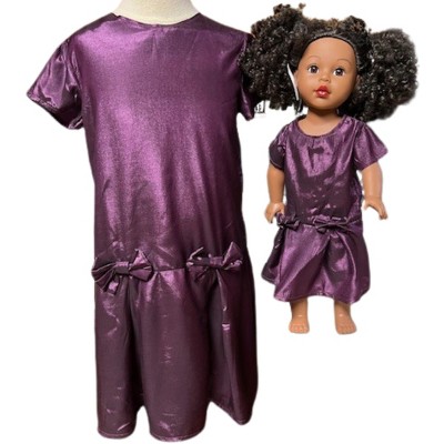 Doll Clothes Superstore Handmade Matching Dress Set  Girl Size 5 & 18-Inch Doll Outfit