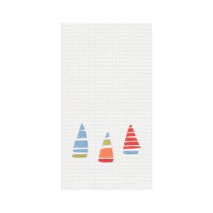 C&F Home Row Boats Embroidered & Waffle Weave Kitchen Towel - 1 of 4