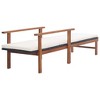 vidaXL Sun Lounger with Cushion Poly Rattan and Solid Acacia Wood Black - 4 of 4