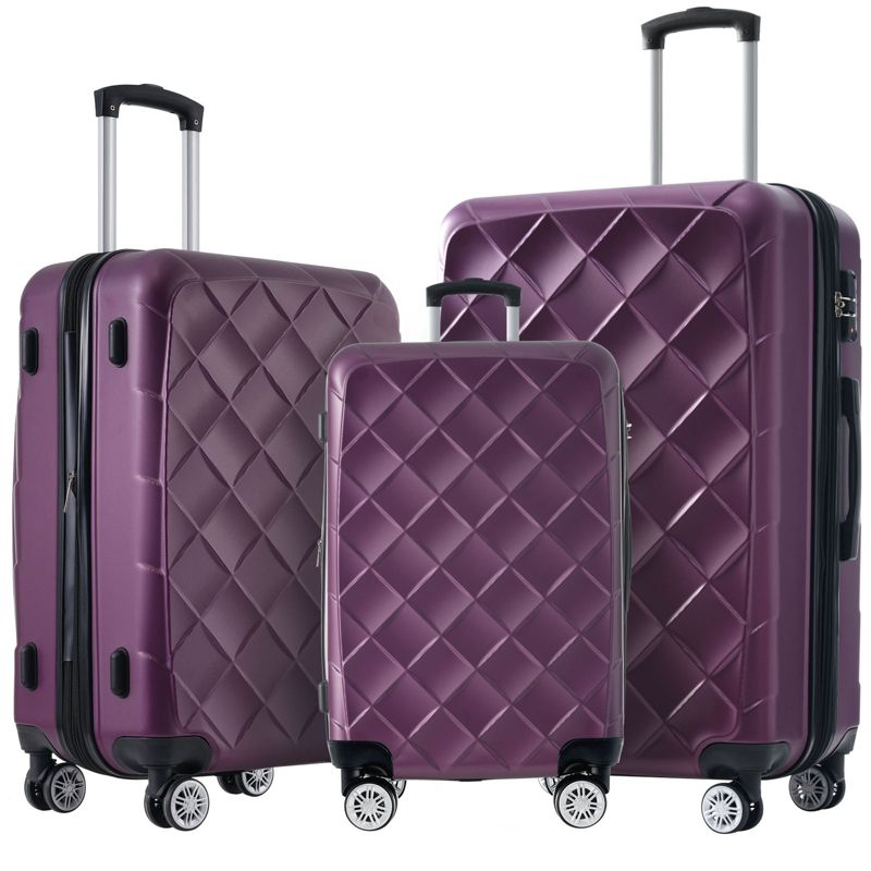 3 PCS Expandable ABS Hard Shell Lightweight Travel Luggage Set with Spinner Wheels and TSA Lock 20''24''28'' 4M - ModernLuxe, 1 of 13