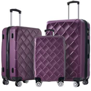3 PCS Expandable ABS Hard Shell Lightweight Travel Luggage Set with Spinner Wheels and TSA Lock 20''24''28'' 4M - ModernLuxe