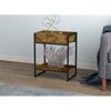 Safdie & Co. 20"L 1-Drawer Black Metal Legs Accent Table Brown Reclaimed Wood - 2 of 3