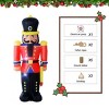 Syemin Inflatable Holiday Decorations Inflatable Nutcracker Toy Soldier Christmas Decor Inflatable Inflatables Outdoor Decor, Red, 24"*18"*72" - 4 of 4