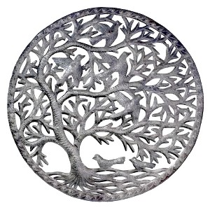 Slickblue Handcrafted 24" Stormy Tree of Life Metal Wall Art, One-of-a-Kind Indoor/Outdoor Decor - 1 of 3