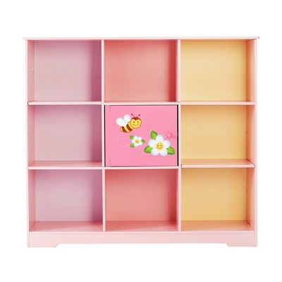 Bright Garden 36" Pink Adjustable Cube Wooden Kids' Bookshelf