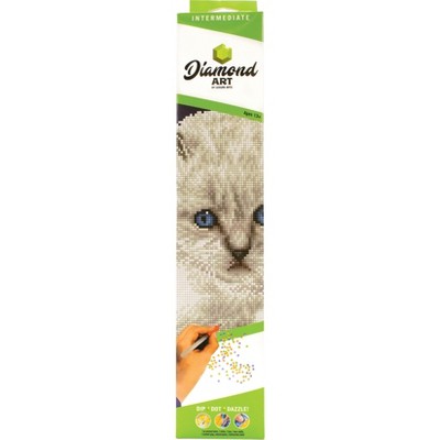 Leisure Arts Diamond Art Intermediate Kit 12"X12"-White Cat