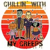 Men's Design By Humans Chillin with my creeps 80's style halloween characters By MerchHQ Tank Top - 2 of 3