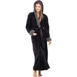 Alexander Del Rossa Women's Warm Winter Robe, Plush Fleece Full Length Long Hooded Bathrobe