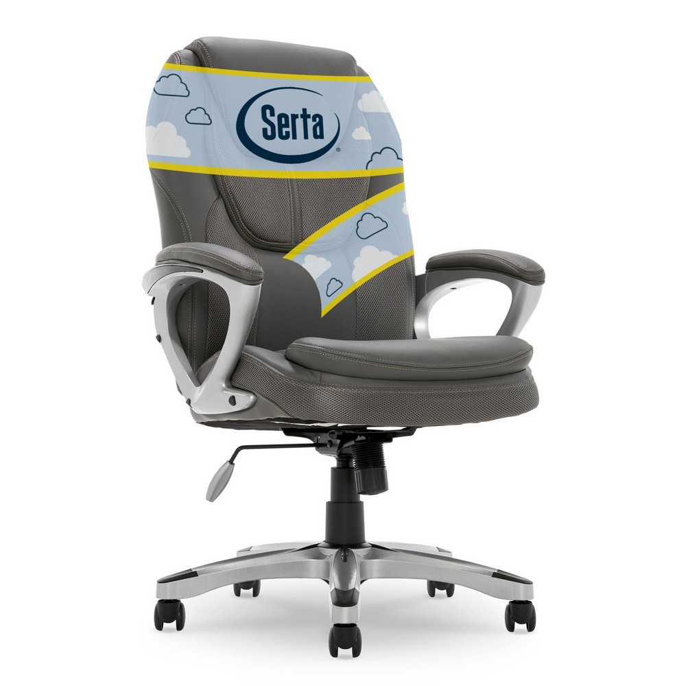 Photos - Computer Chair Serta Amplify Executive Mesh Office Chair Seamless Light Gray  