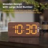 Aoibox Wooden Digital Alarm Clock with Large Numbers, Dimmable Dual Alarm for Bedside Desk, Loud Volume Control, Wood Decor for Home & Gifts - 2 of 4