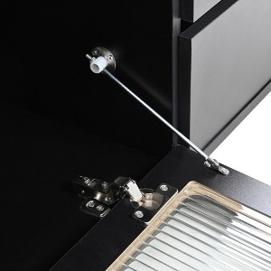 UPHA 94-inch Modern TV Stand with Fluted Glass Door and LED Light - 1 of 4