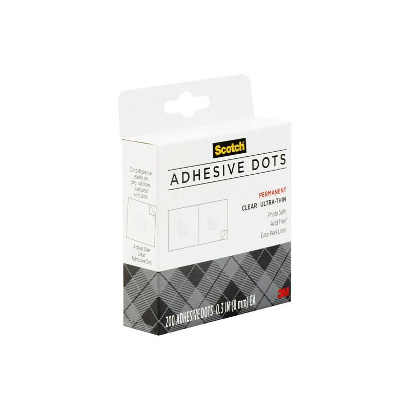 Scotch Create 200ct Adhesive Dots Clear Ultra Thin, 2 of 13