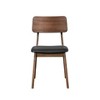 New Classic Furniture,Thea Wood Back Side Chair with Black Seat (Set of 2), Walnut - 2 of 4