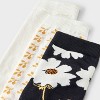 Women's Floral 3pk Crew Socks - A New Day™ Black/Ivory/Gold 4-10: Tagless, Smooth Toe Seams - 3 of 3