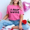 Simply Sage Market Women's Love Is All You Need Split Short Sleeve Garment Dyed Tee - 2 of 4