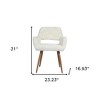 HomeRoots 23" White and Brown Faux Fur Arm Chair - 3 of 4