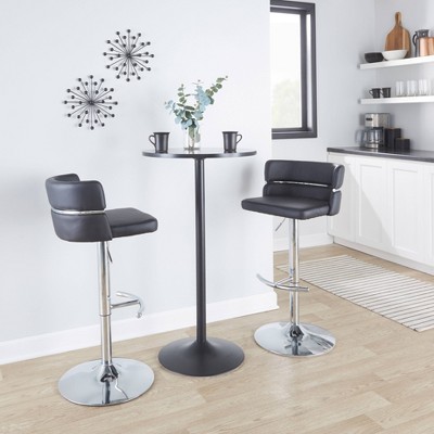 Cinch Adjustable Black Metal Swivel Barstools, Set of 2