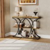 39" Industrial Entryway Table, 3-Tier Console Table Sofa Table with Circle Metal Frame, Accent Table with Wooden Storage Shelves, for Living Room - 2 of 4