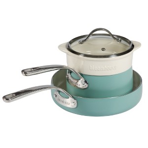 Bloomhouse 4-Piece Heavy-Gauge Aluminum Cookware Set w/Non-Stick Ceramic Steamer Insert - 1 of 4