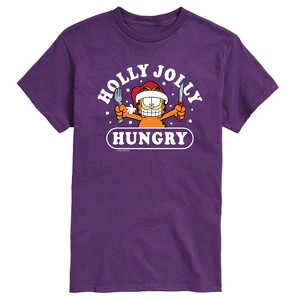 Men's - Garfield - Christmas Holly Jolly Hungry Short Sleeve Graphic T-Shirt - 1 of 4