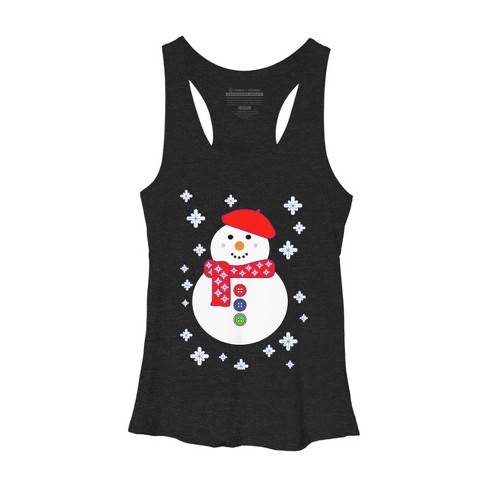 Women's Design By Humans Christmas Snowman By ScarDesign Racerback Tank Top - image 1 of 3