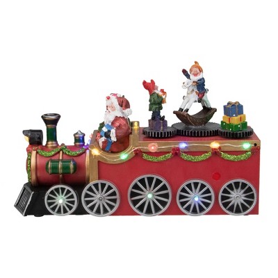 Northlight 10.25" Red and Black LED Lighted Musical Christmas Train with Santa