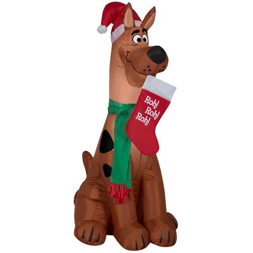 3.5' Scooby-Doo with Santa Hat and Stocking Inflatable Christmas Decoration