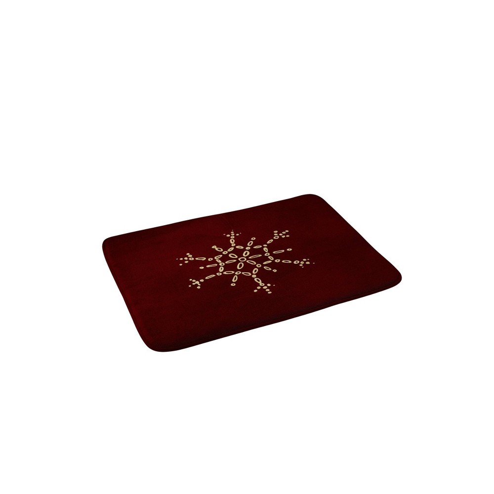 Photos - Bath Mat Chelsea Victoria Snowflake Memory Foam  Red - Deny Designs