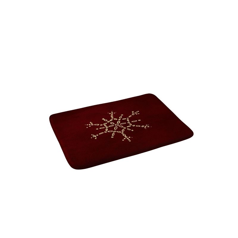 Chelsea Victoria Snowflake Memory Foam Bath Mat Red - Deny Designs, 1 of 5