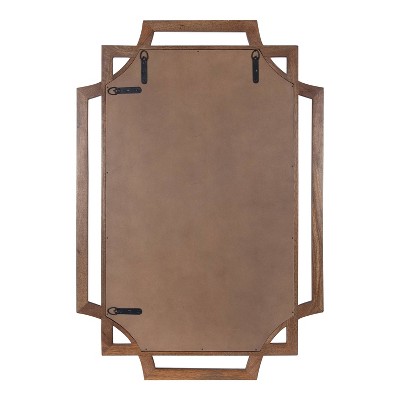 Minuette 40"x27" Natural Mango Wood Geometric Wall Mirror