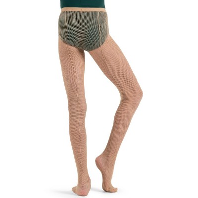 Capezio Caramel Classic Fishnet Tight With Seam - Child One Size