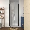 ONWITH 32 in. to 34 in. W x 72 in. H Pivot Hinged Swing Frameless Shower Door in Black with Clear Glass - 2 of 4