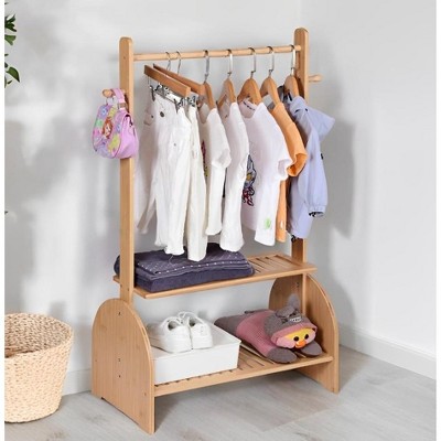 Kids Clothing Rack With Adjustable Rods, Children Clothes Garment Rack for Baby Pet, Dress Up Rack, Wardrobe Closet for Toddlers Nursery
