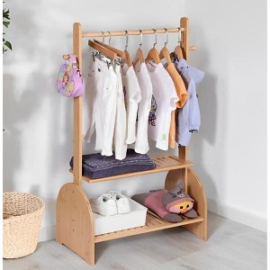 Kids Clothing Rack With Adjustable Rods, Children Clothes Garment Rack for Baby Pet, Dress Up Rack, Wardrobe Closet for Toddlers Nursery - 1 of 4