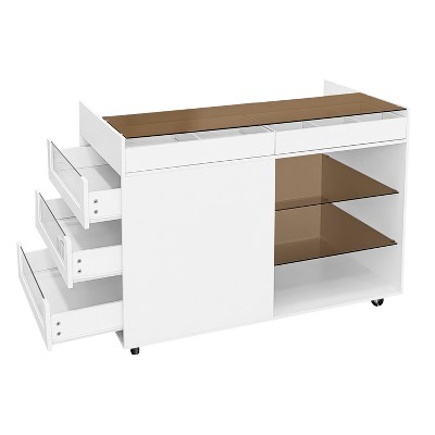 Dexmalle Movable Storage Cabinet Island Vanity Dresser