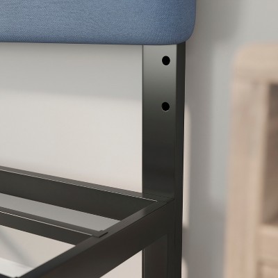 Paxton Blue Full Upholstered Tufted Headboard with Adjustable Height