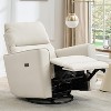 Power Recliner Chair Swivel Glider Upholstered Faux Leather Nursery Rocker Reclining Sofa Chair with Charging Port, Curved Armrests & Padded Backrest - 3 of 4