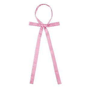 Allegra K Women's Self-Tied Solid Color Ribbon Cosplay Elegant Long Neck Bowties - 1 of 4