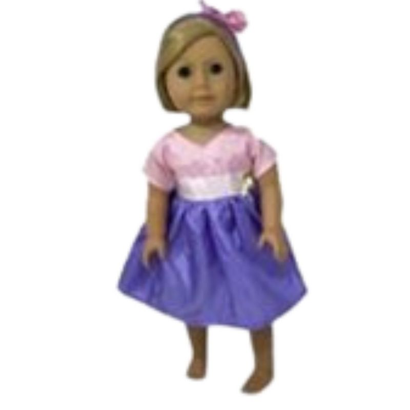 Doll Clothes Superstore Satin Party Dress Fits 18 Inch Girl Doll Like Our Generation American Girl My Life Dolls, 4 of 7
