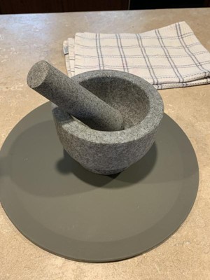 Libertyware Stone Granite Mortar and Pestle 4 Cup Capacity, 8 Inch, Gray